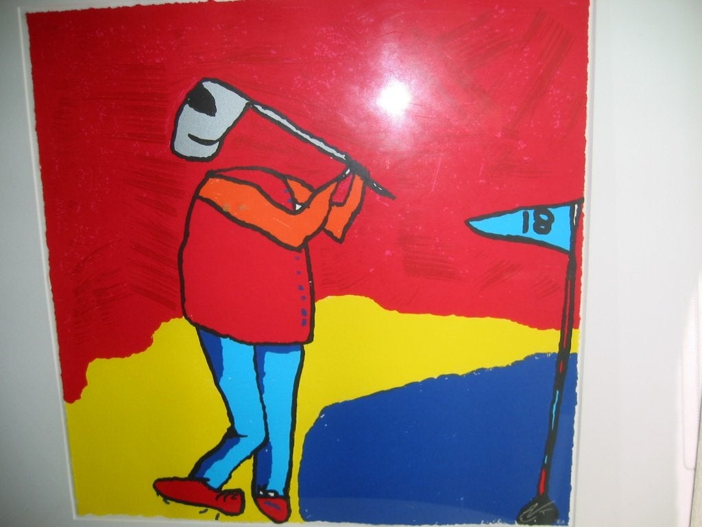 Vrolijk & kleurrijk Golftafereel / origineel werk, Ophalen
