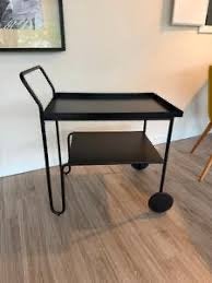 Zwart metalen serveerwagen / trolley, Huis en Inrichting, Woonaccessoires | Overige, Ophalen, Gebruikt, Zwart, Metaal
