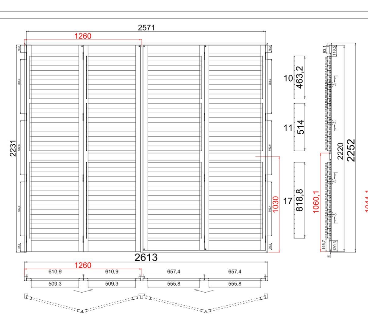 Shutters, Ophalen, 200 cm of meer, Wit, Nieuw