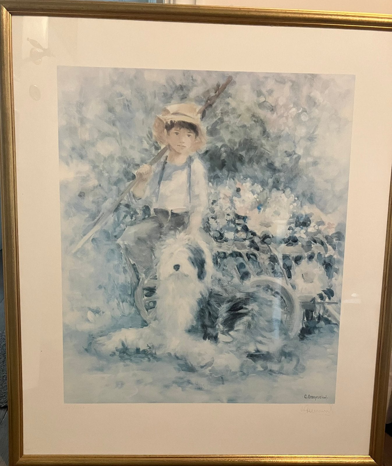 Groot schilderij in mooi kader, Ophalen