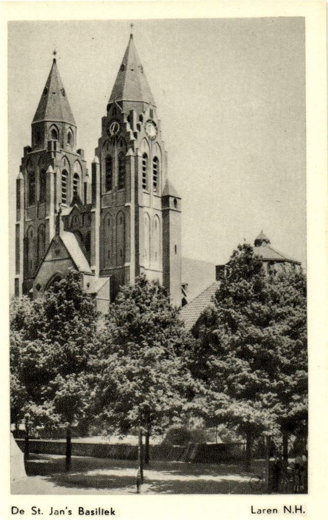 De St. Jan s Basiliek - Laren N.H. - ongelopen, Ophalen of Verzenden, 1940 tot 1960, Ongelopen, Noord-Holland