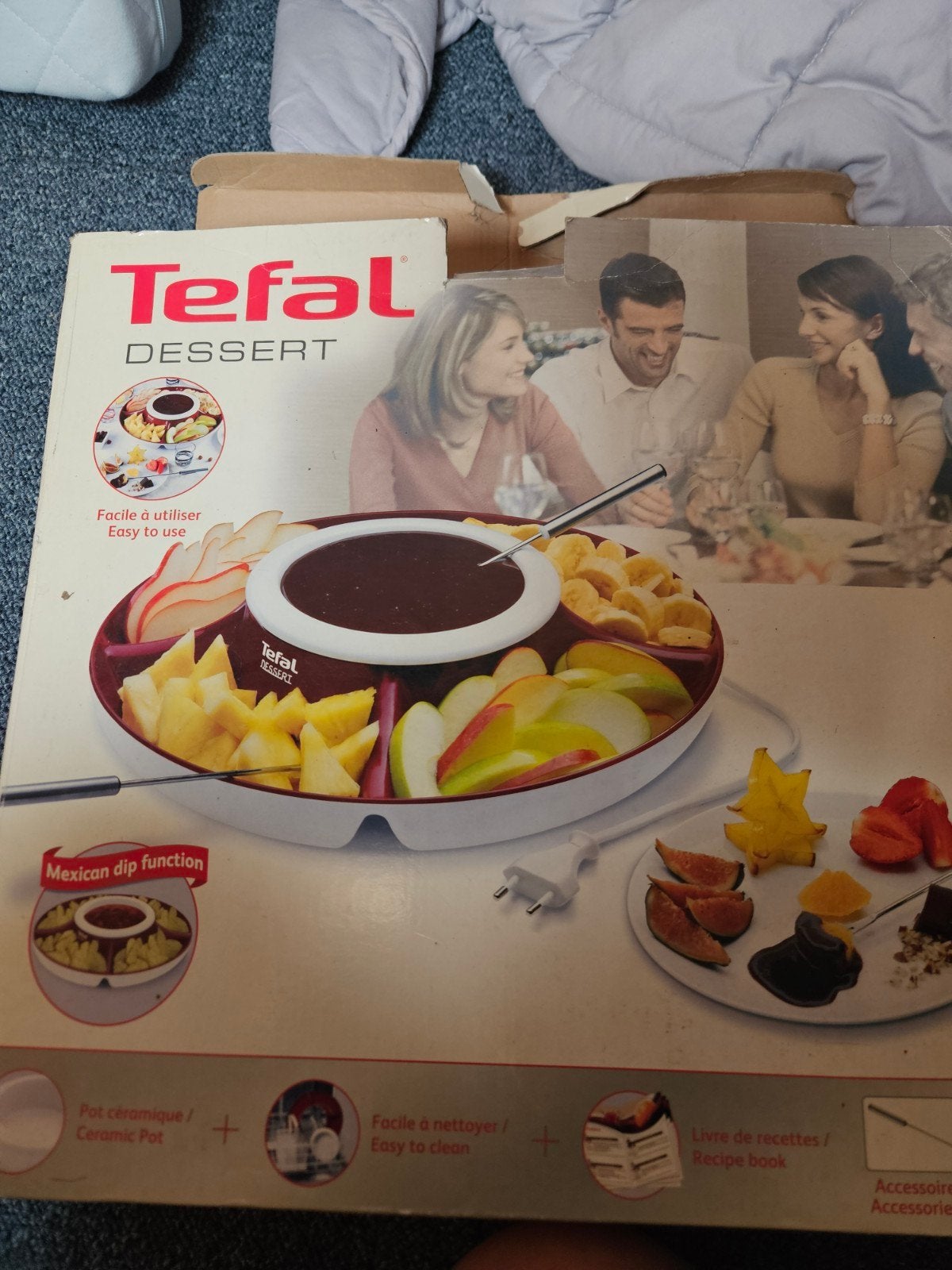 Tefal Dessert Fondue Set - Chocolade & Mexicaanse Dip, Ophalen, Zo goed als nieuw
