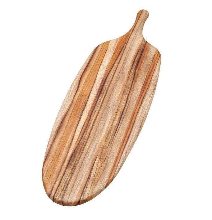 Nieuw | Teakhouten Tapas serveerplank - 67x21cm, Hout, Snij-/serveerplank, Nieuw, Ophalen of Verzenden