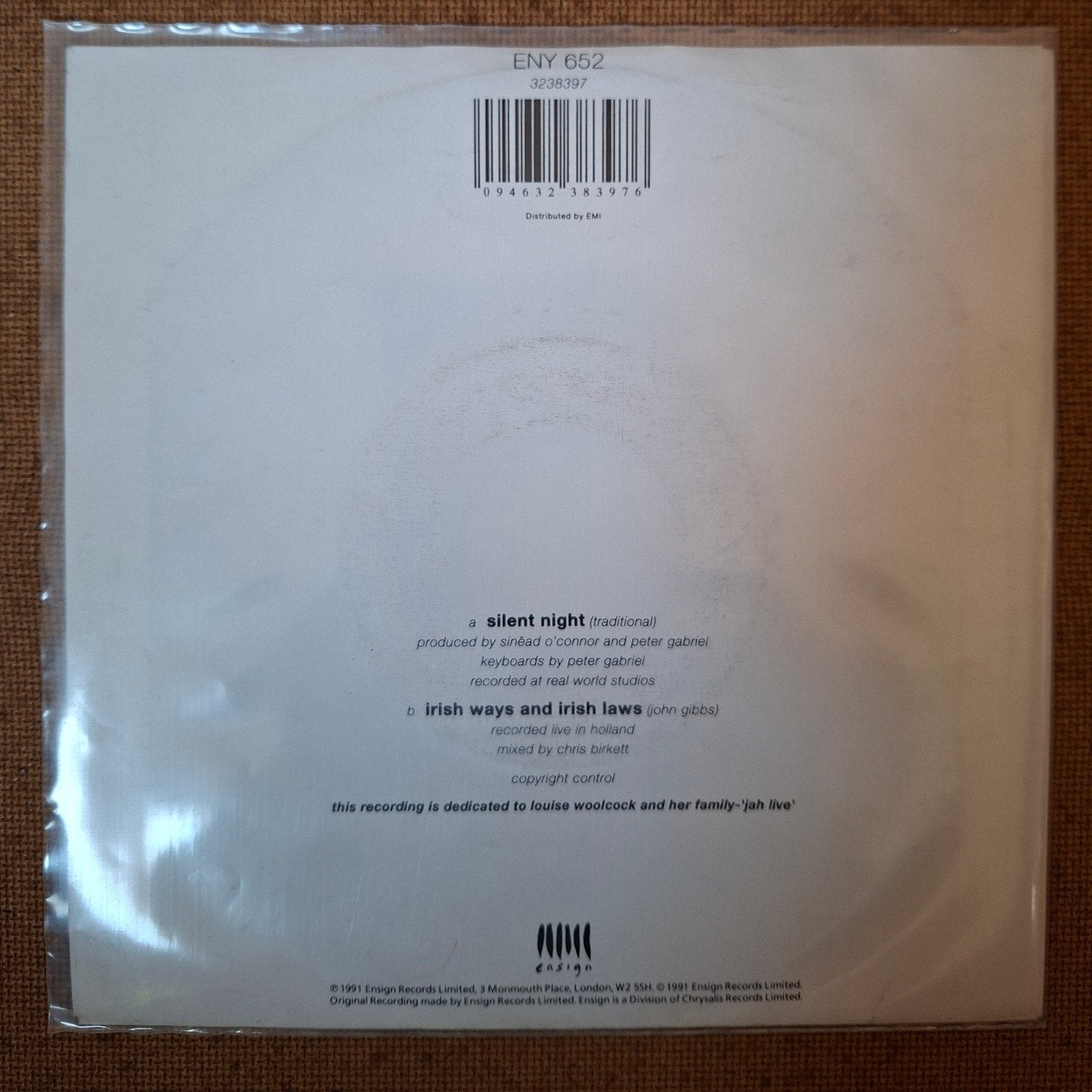 O Connor,  Sinead  - Silent night - Single is TOP, Ophalen of Verzenden, Gebruikt, 7 inch, Pop