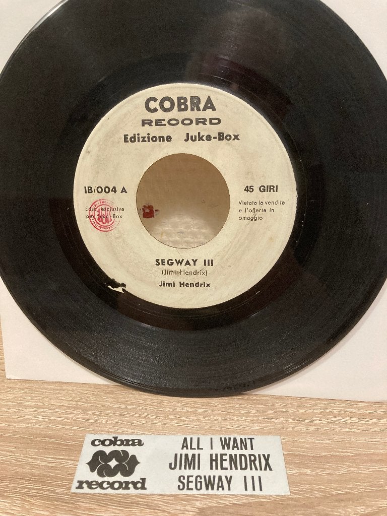 Jimi Hendrix segway III all I want Italië jukebox promo 7, Ophalen of Verzenden, Gebruikt, 7 inch, Pop