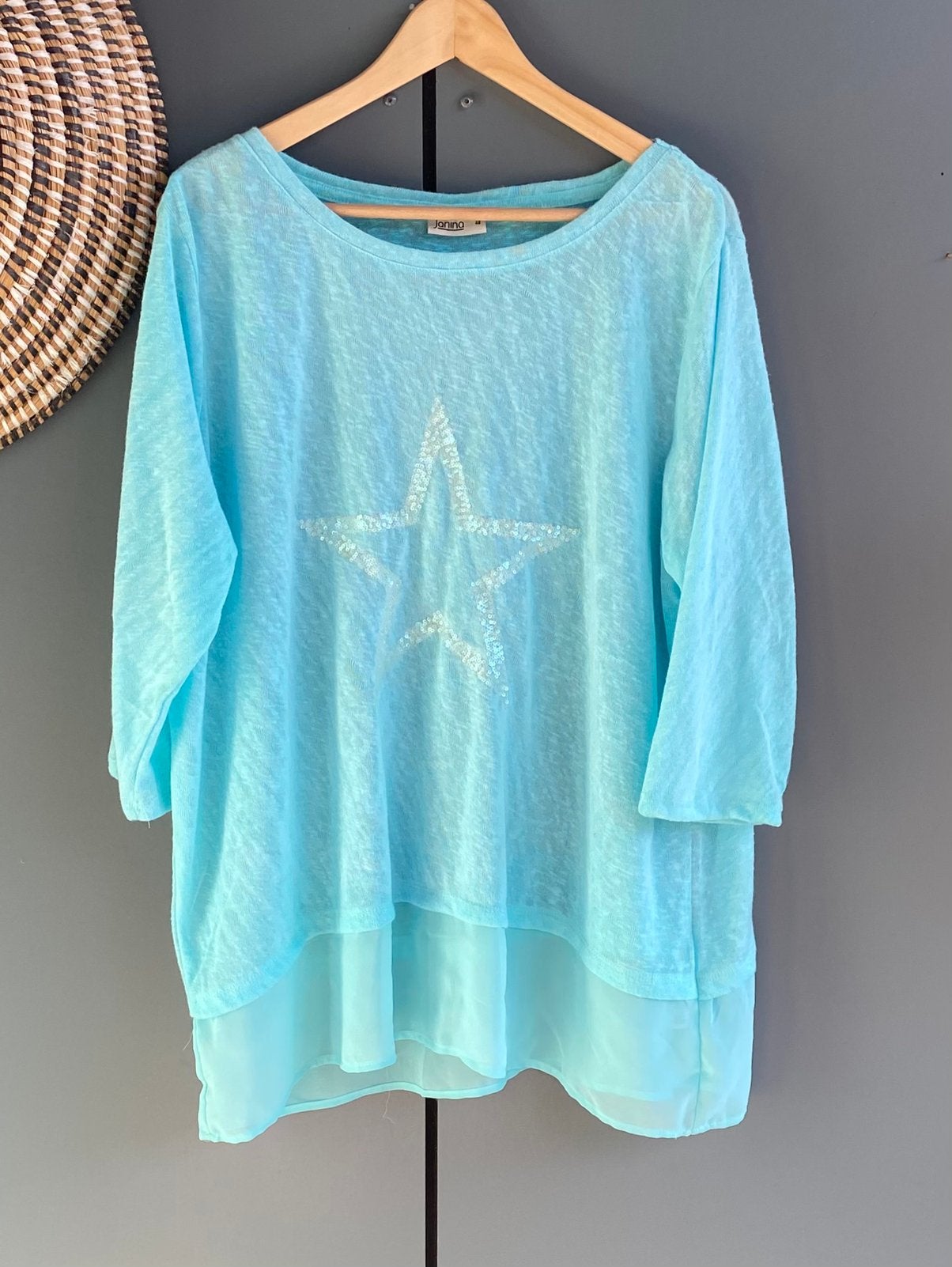 Zgan vrolijke top van JANINA..mt:48, B, Shirt of Top, C, Verzenden