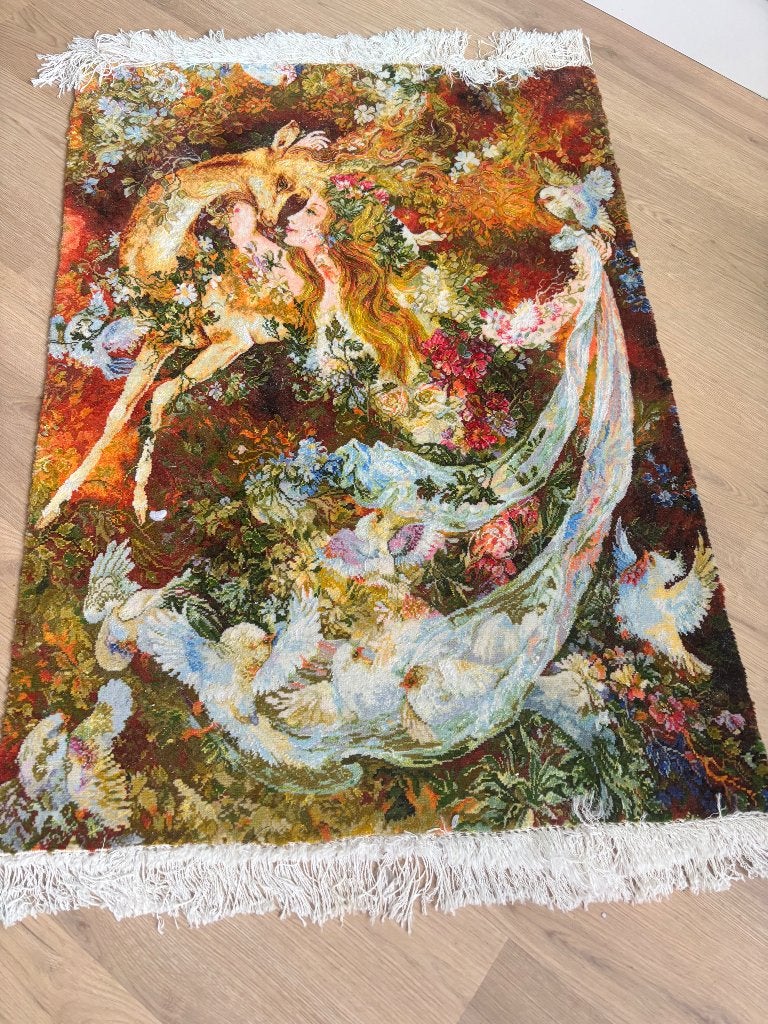 Wand decoratie, Antiek en Kunst, Meerkleurig, Textiel, Ophalen of Verzenden, Handgemaakt