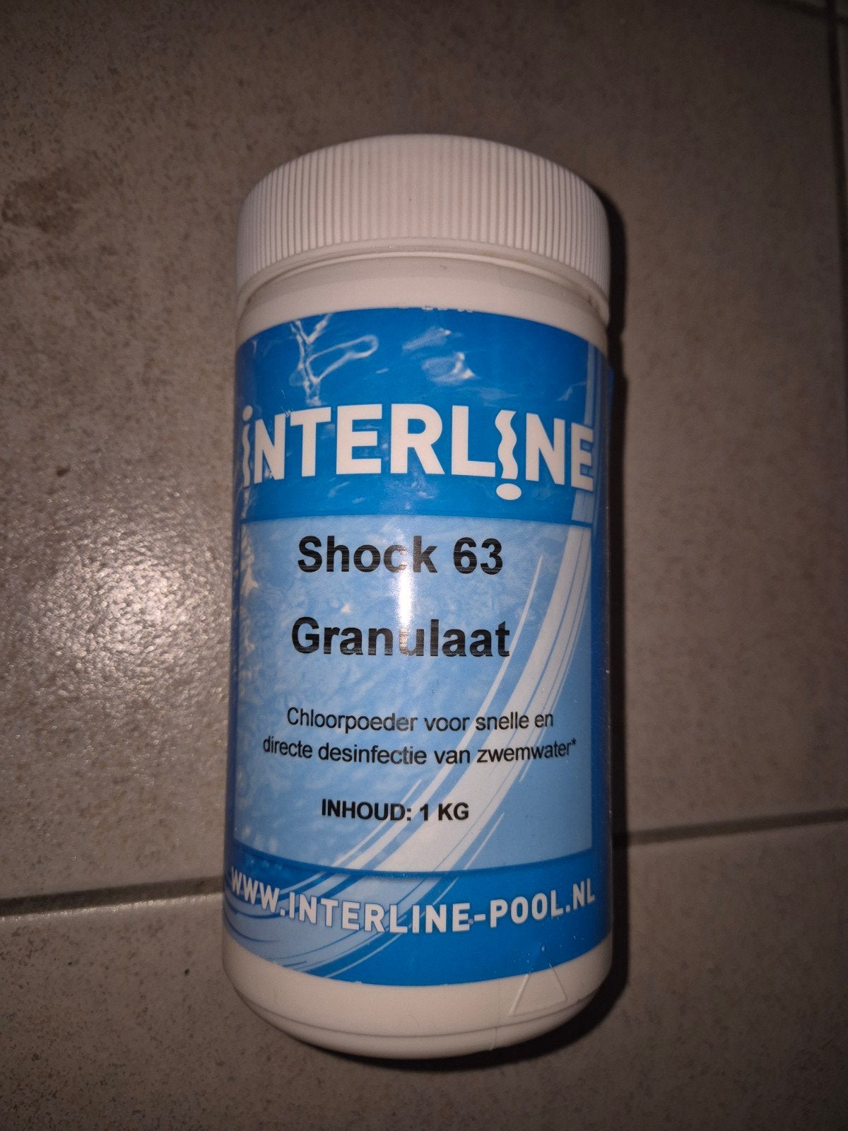NIEUW Interline Shock 63 Granulaat - 1 KG Chloorpoeder, Tuin en Terras, Ophalen, Nieuw, Reinigingsmiddel