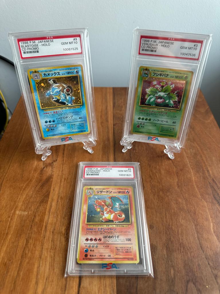 PSA 10 | Charizard Blastoise Venusaur | CD Promo Japans, Ophalen of Verzenden, Zo goed als nieuw, Meerdere kaarten