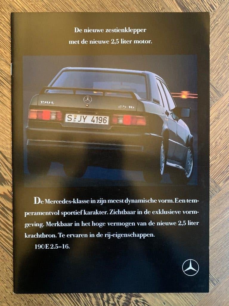 Nederlandse folder, brochure Mercedes-Benz 190E 2.5-16V 1989, Boeken, Nieuw, Mercedes-Benz, Mercedes, Ophalen of Verzenden