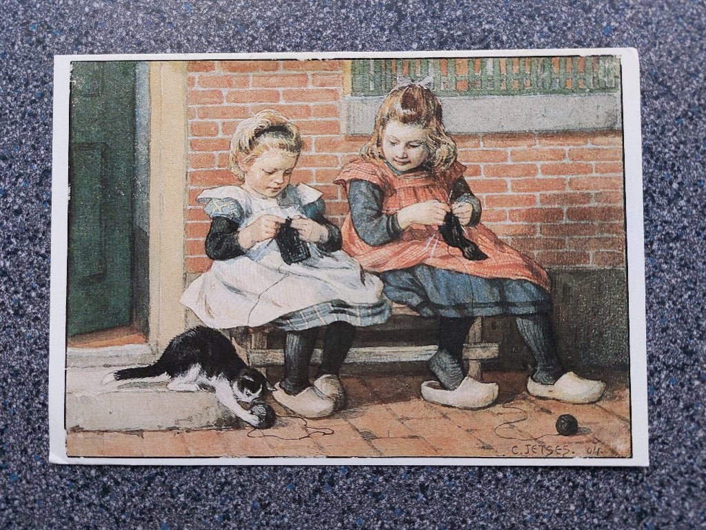 Ansicht Jetses Ot en Sien, gelopen, Ophalen of Verzenden, 1940 tot 1960, Gelopen, Sterren en Beroemdheden