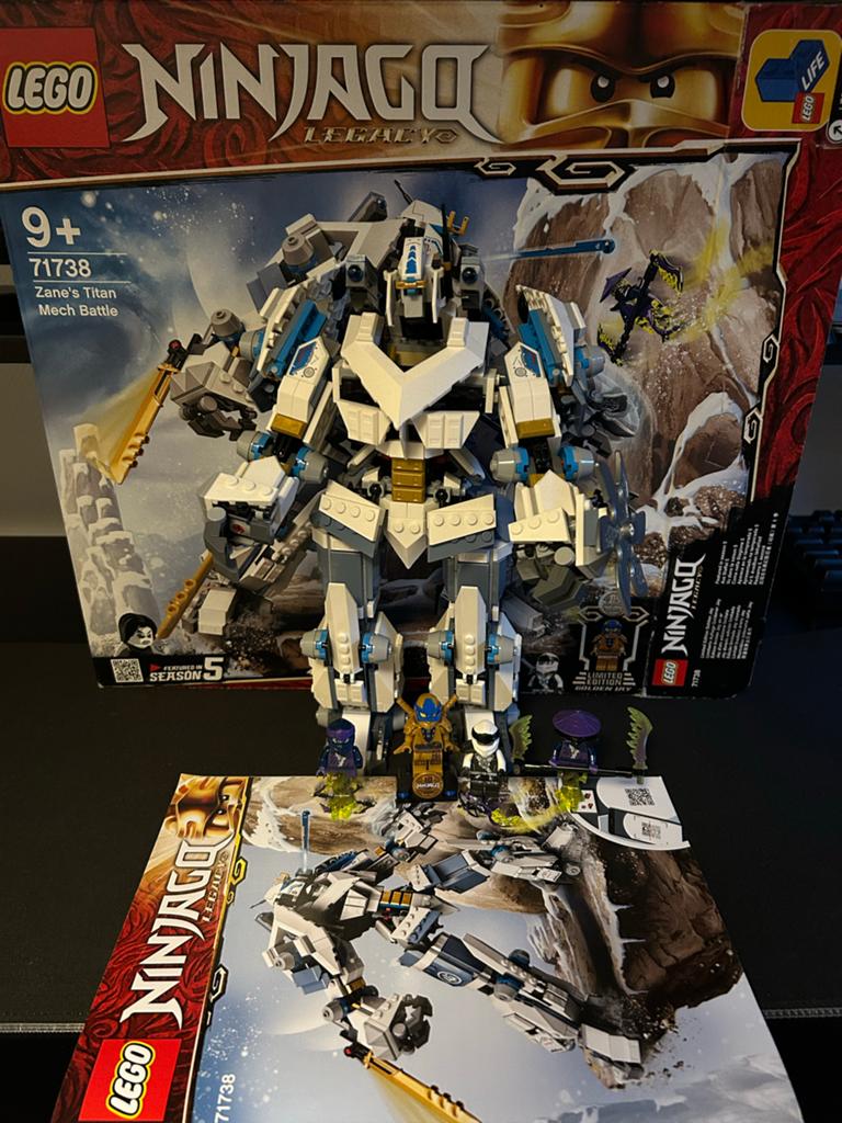 Lego Ninjago 71738 Zane's Titan Mech Battle, Lego, Ophalen of Verzenden, Zo goed als nieuw, Compleet