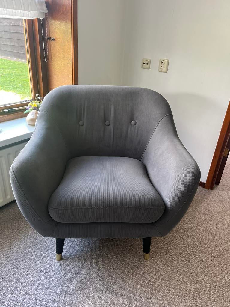 Fauteuils, Grijs, Ophalen, Gebruikt, 75 tot 100 cm, 50 tot 75 cm