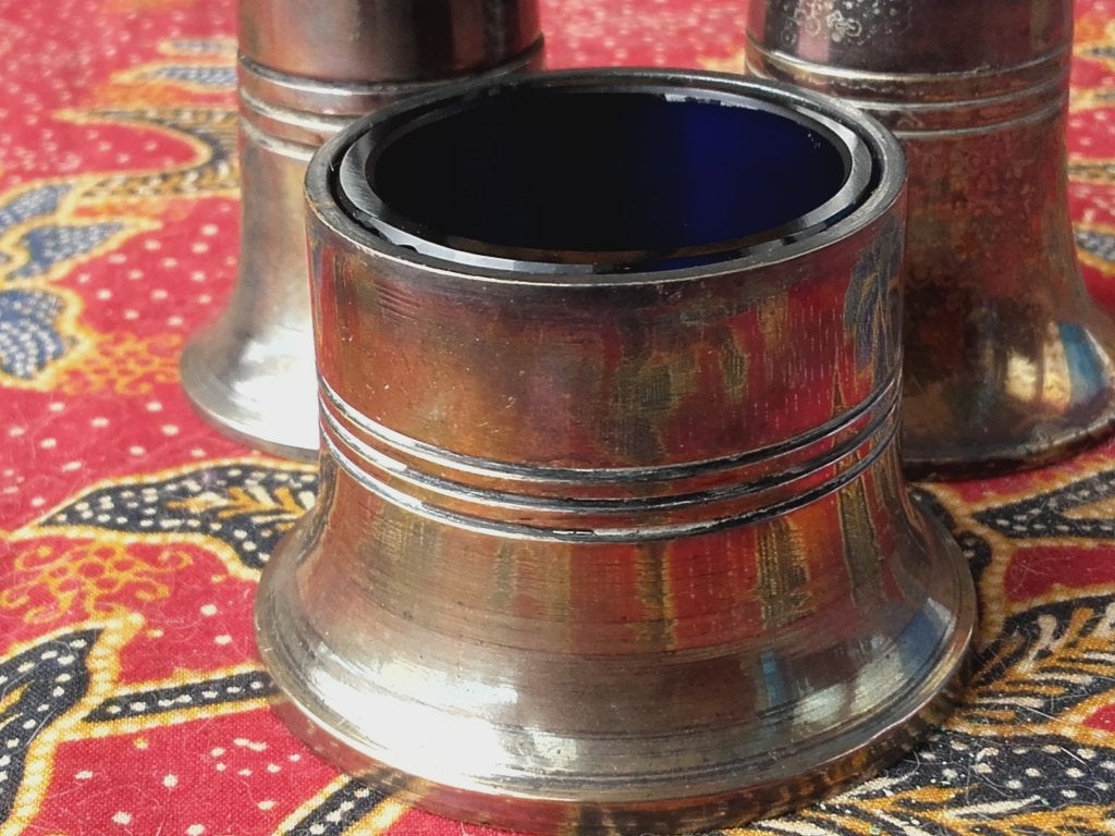 Mooi oud silverplate peper, zout en mosterd uit Engeland., Ophalen of Verzenden