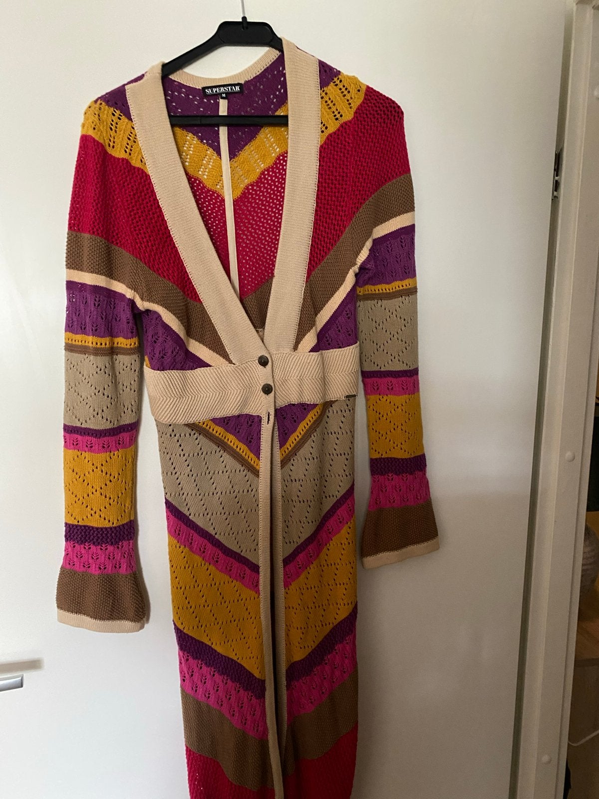 Superstar gestreepte gebreide maxi jurk/vest maat M, Kleding | Dames, Ophalen of Verzenden, Zo goed als nieuw, Maat 38/40 (M)