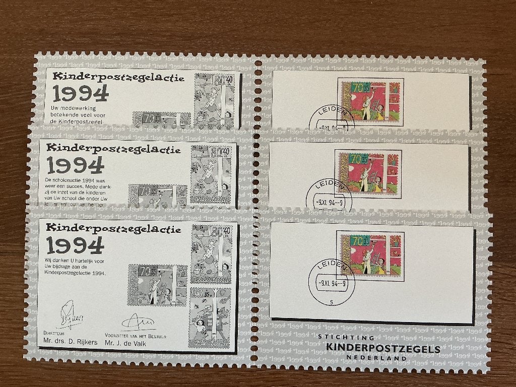 Kinderbedankkaart B-C-S 1994 kinderzegels incl verz. €3, Verzenden