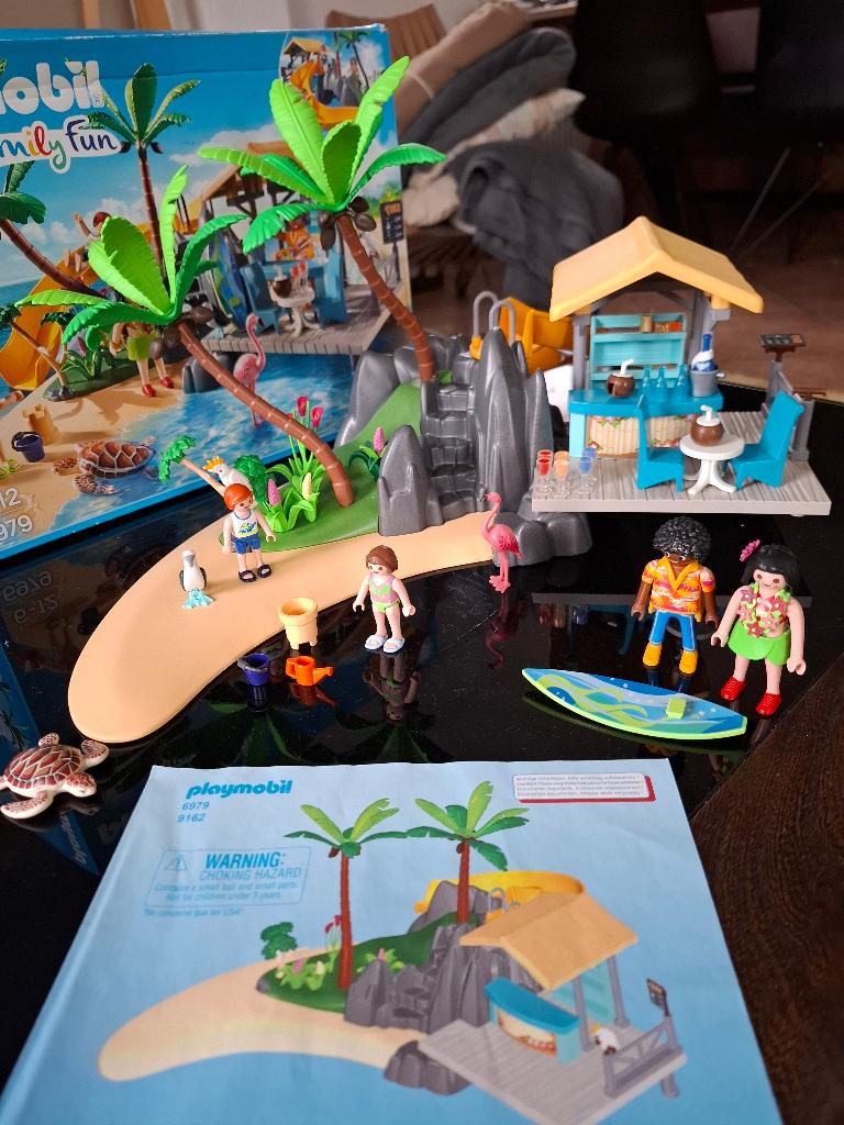 Playmobil  grote set Family fun 6979 bar en strand als nieuw, Ophalen of Verzenden, Zo goed als nieuw