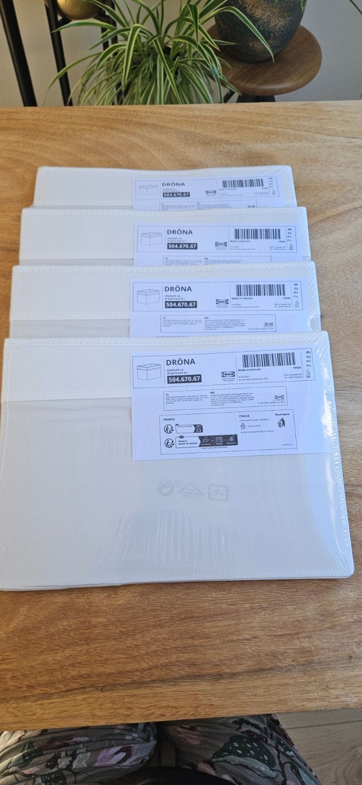 Nieuwe IKEA DRÖNA opbergdozen (4 stuks) - Wit, Ophalen of Verzenden, Nieuw, Wit, Textiel