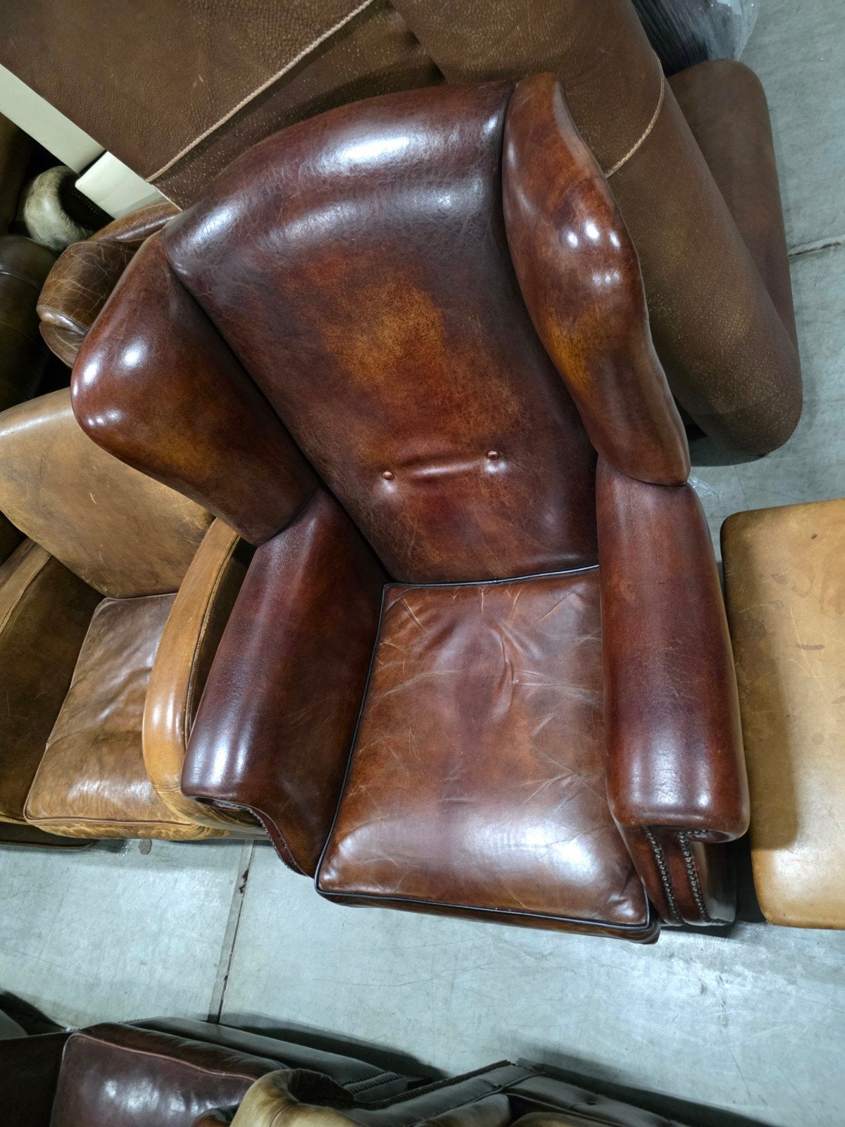 Vintage schapenleren oor Fauteuil - Comfortabel en Stijlvol, Gebruikt, Ophalen of Verzenden, 75 tot 100 cm, Onbekend