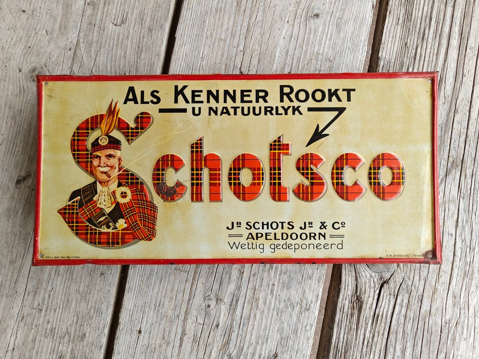 Reclamebord - Schotsco, Verzamelen, Merken en Reclamevoorwerpen, Ophalen of Verzenden, Gebruikt, Reclamebord
