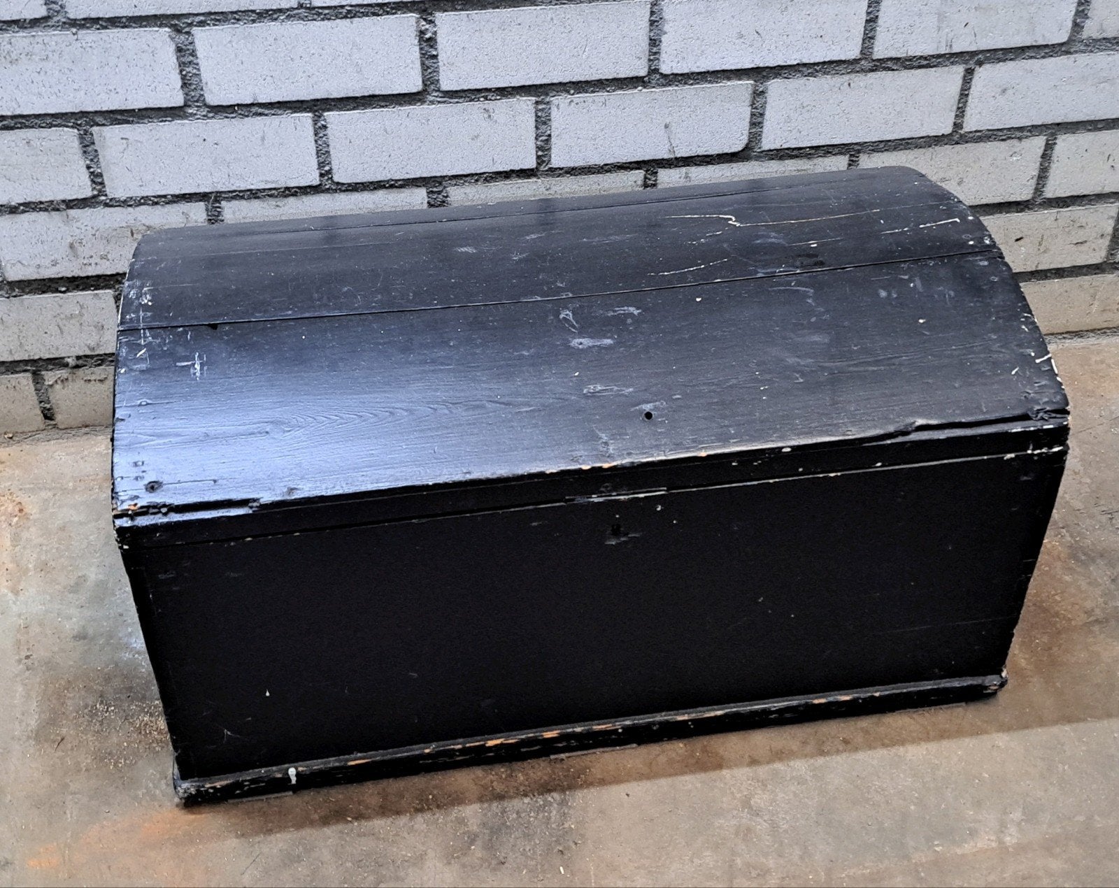 Antieke Zwarte Houten Kist - Opbergkist 75/41, Ophalen