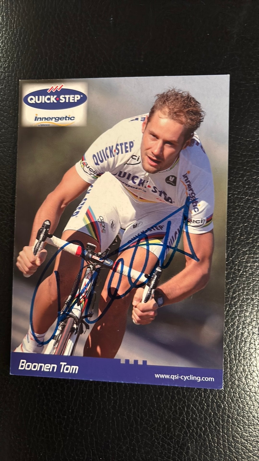 TOM BOONEN Wielrennen Tour de France ECHTE handtekening, Verzenden, Zo goed als nieuw, Overige sporten, Spelerskaart