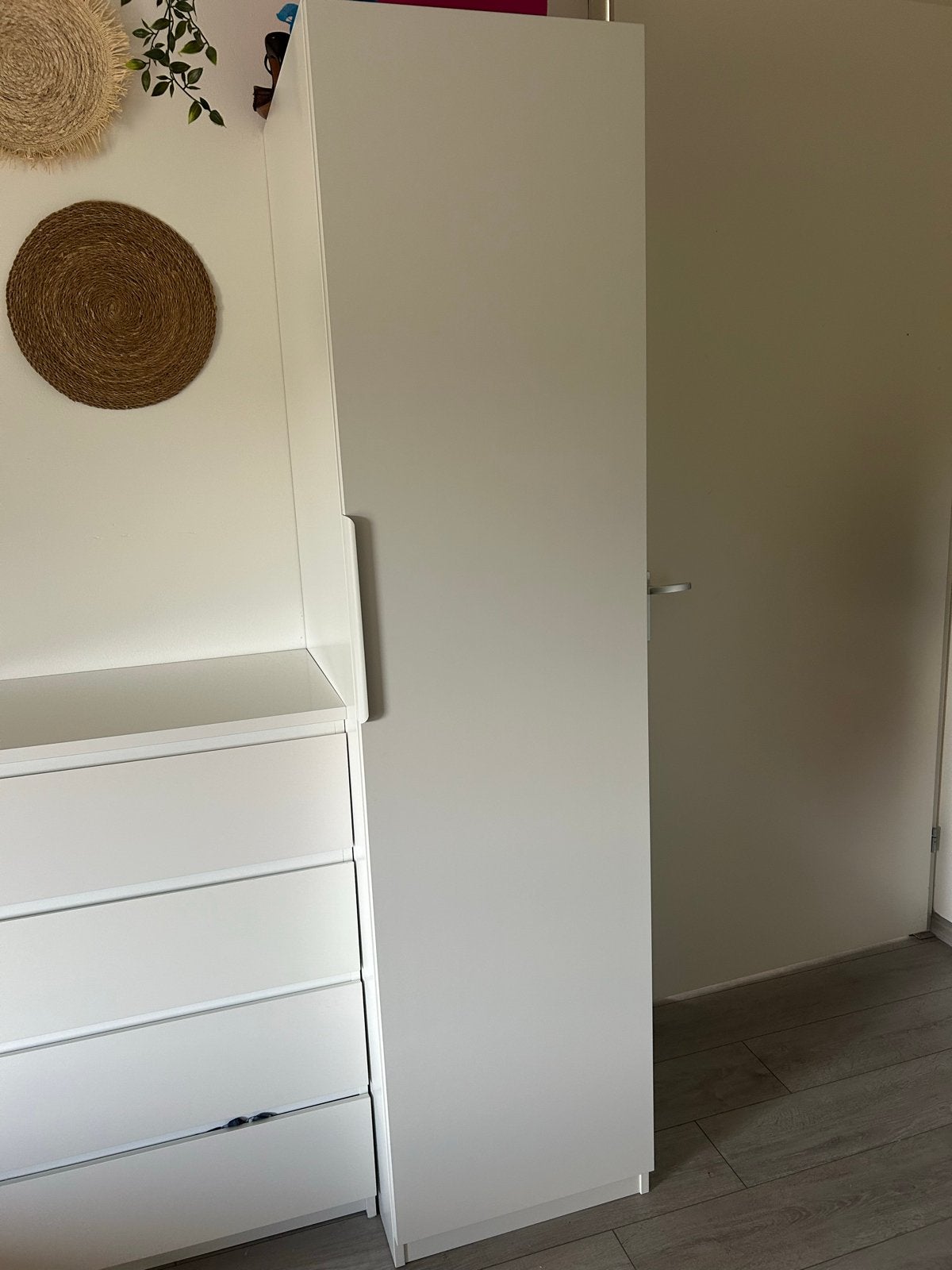 Ikea Pax Kast Wit - 201x50x62 cm met hang en planken, Ophalen, Met plank(en), 200 cm of meer, 50 tot 100 cm