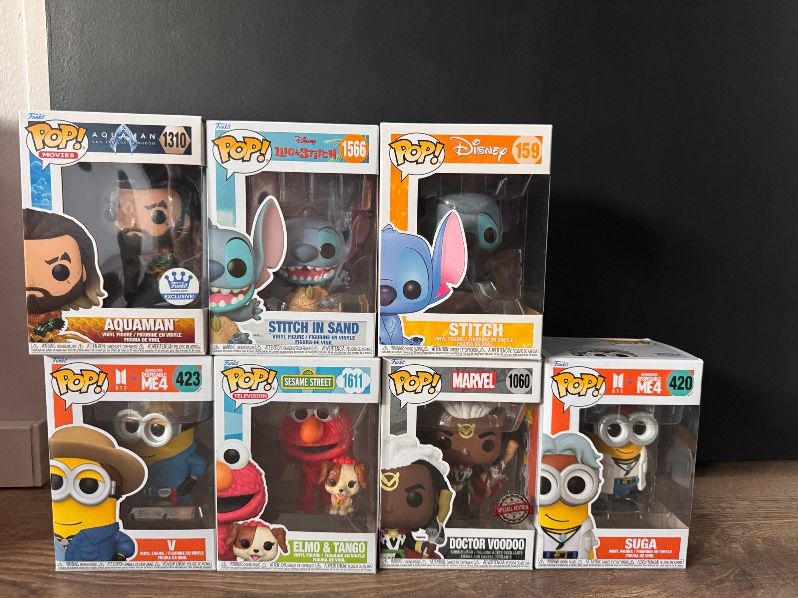 Funko Pop! Collectie: Aquaman, Stitch, Minions, Elmo, Doctor, Ophalen of Verzenden, Nieuw