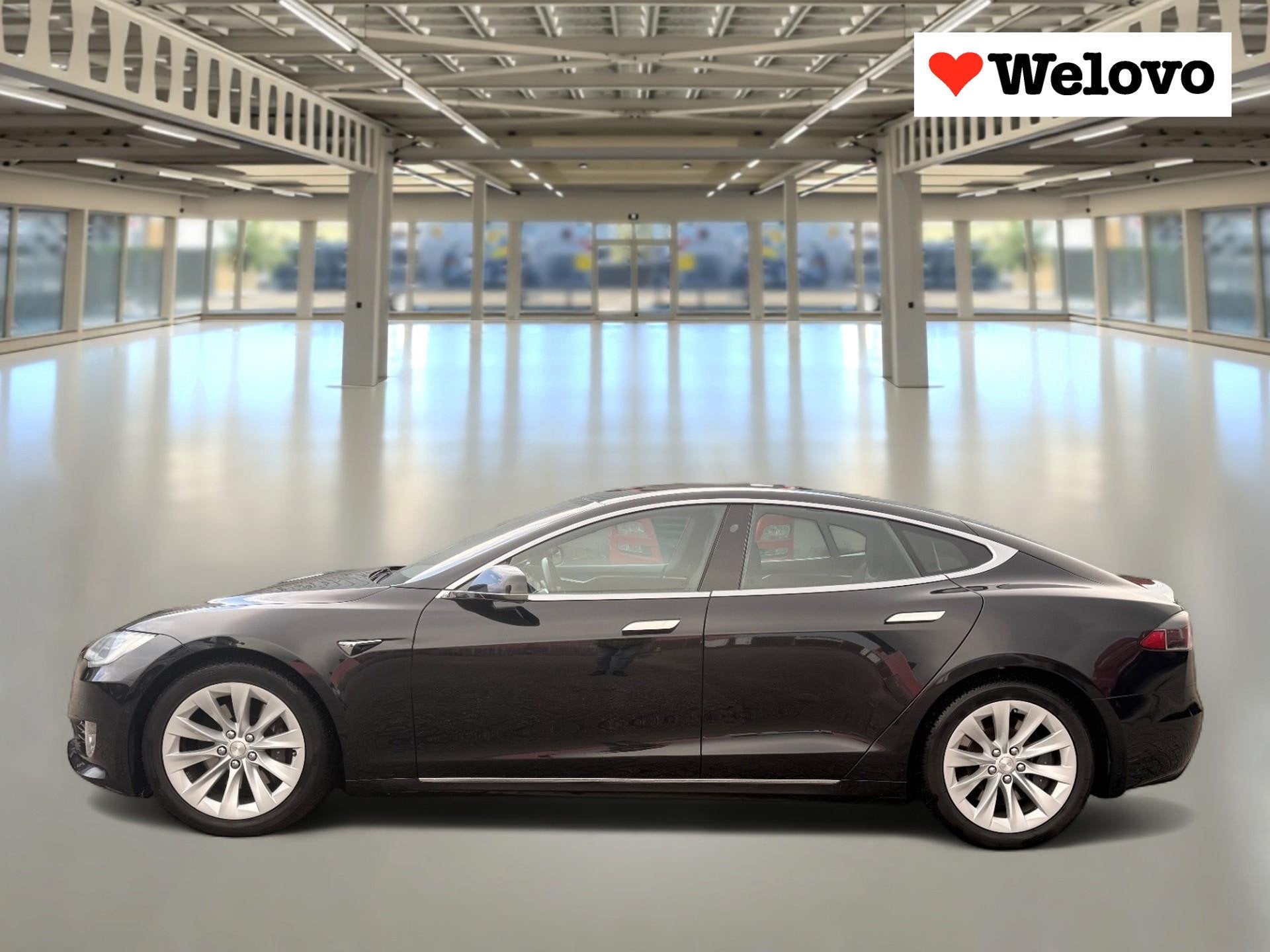 Tesla Model S 75D Base Enhanced Autopilot Luchtvering Panora, Auto's, Tesla, Stof, Gebruikt, Zwart, Origineel Nederlands
