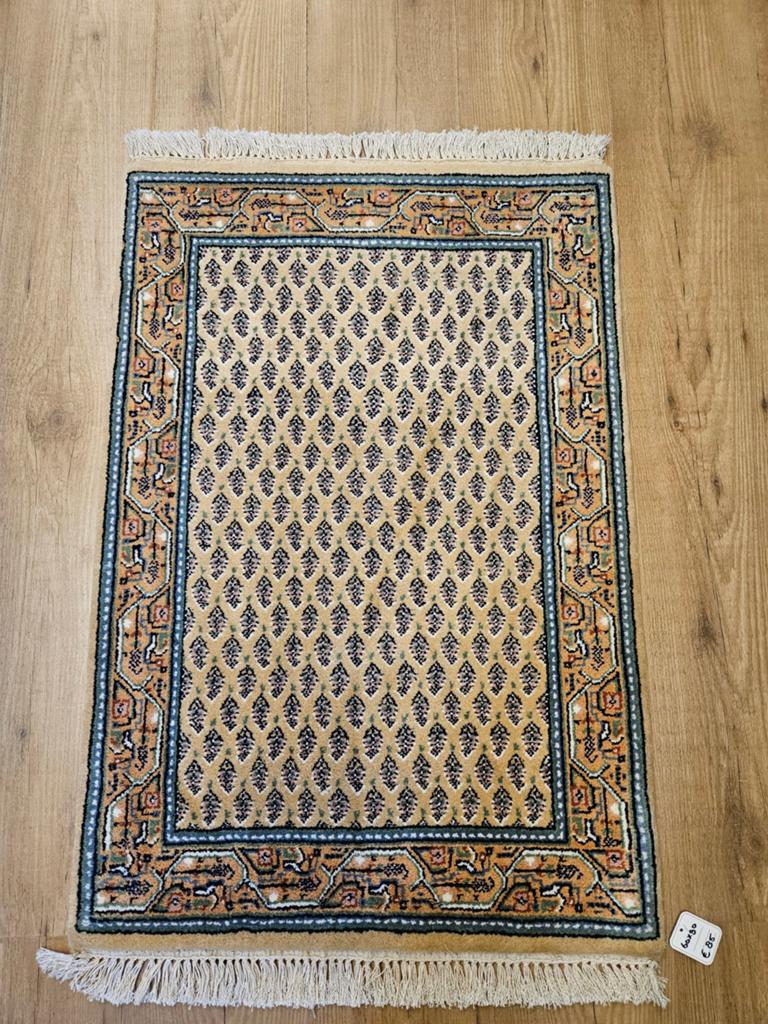 Handgeknoopt oosters tapijt mir 90x60, Info@SlatsAntiek.nl, 50 tot 100 cm, Perzisch, Vof Slats Antiek