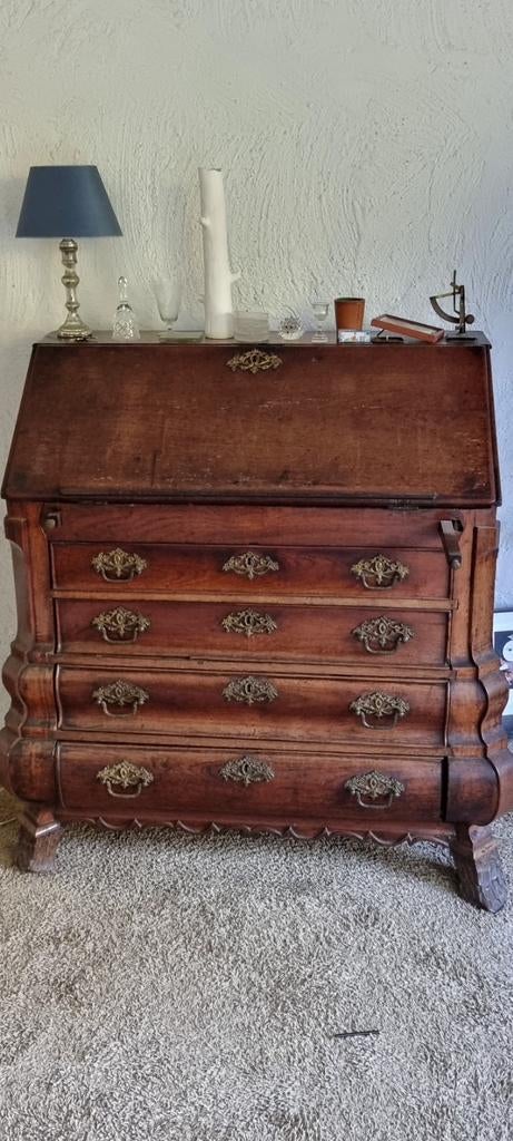 Antiek Barok Stijl Secretaire Bureau, Ophalen of Verzenden