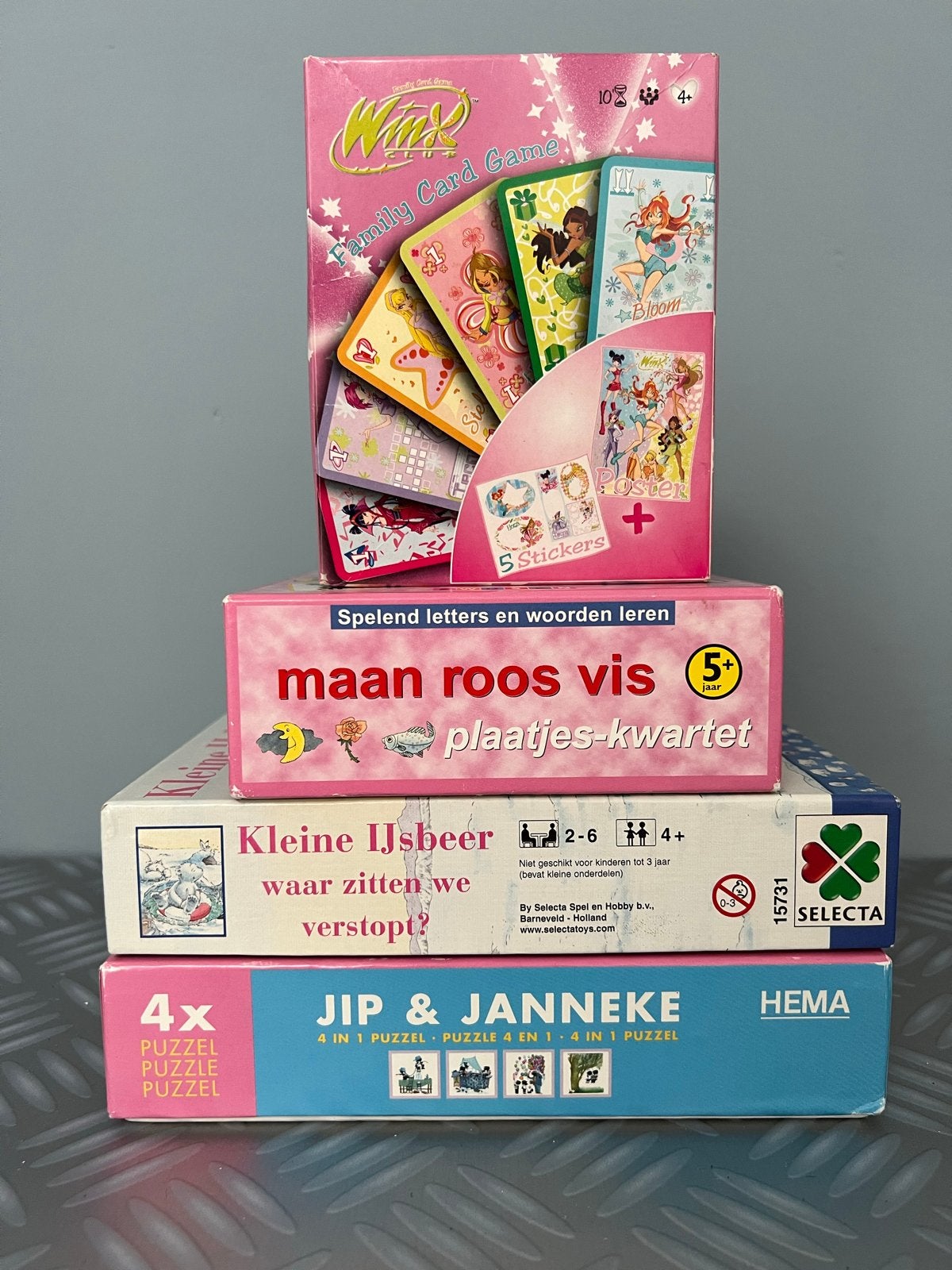 Diverse Spellen en Puzzels: Winx, Maan Roos Vis, Jip & Janne, Ophalen of Verzenden, Gebruikt, 4 tot 6 jaar