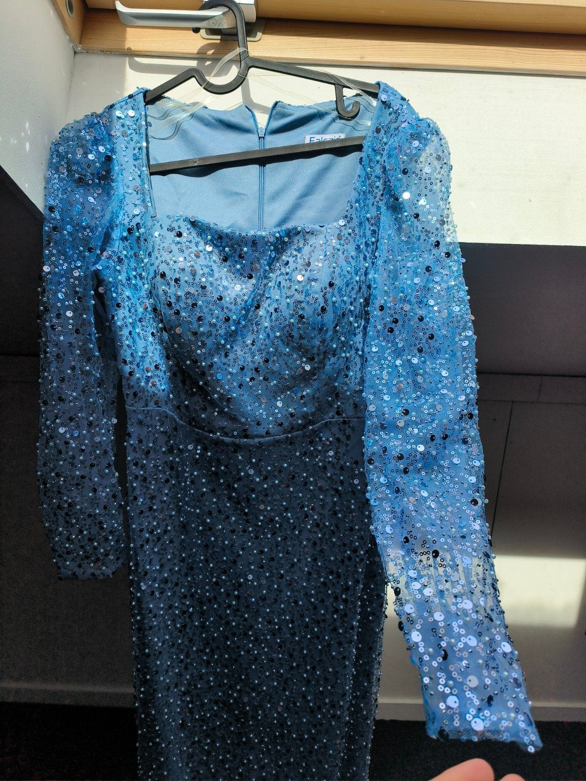 Baby blauwe Cristal jurk - Perfect voor verloving/bruiloft, Maat 38/40 (M), Galajurk, Blauw, Ophalen of Verzenden