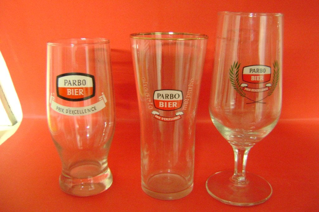parbo bier  amstel suriname, Ophalen, Zo goed als nieuw, Glas of Glazen, Overige merken