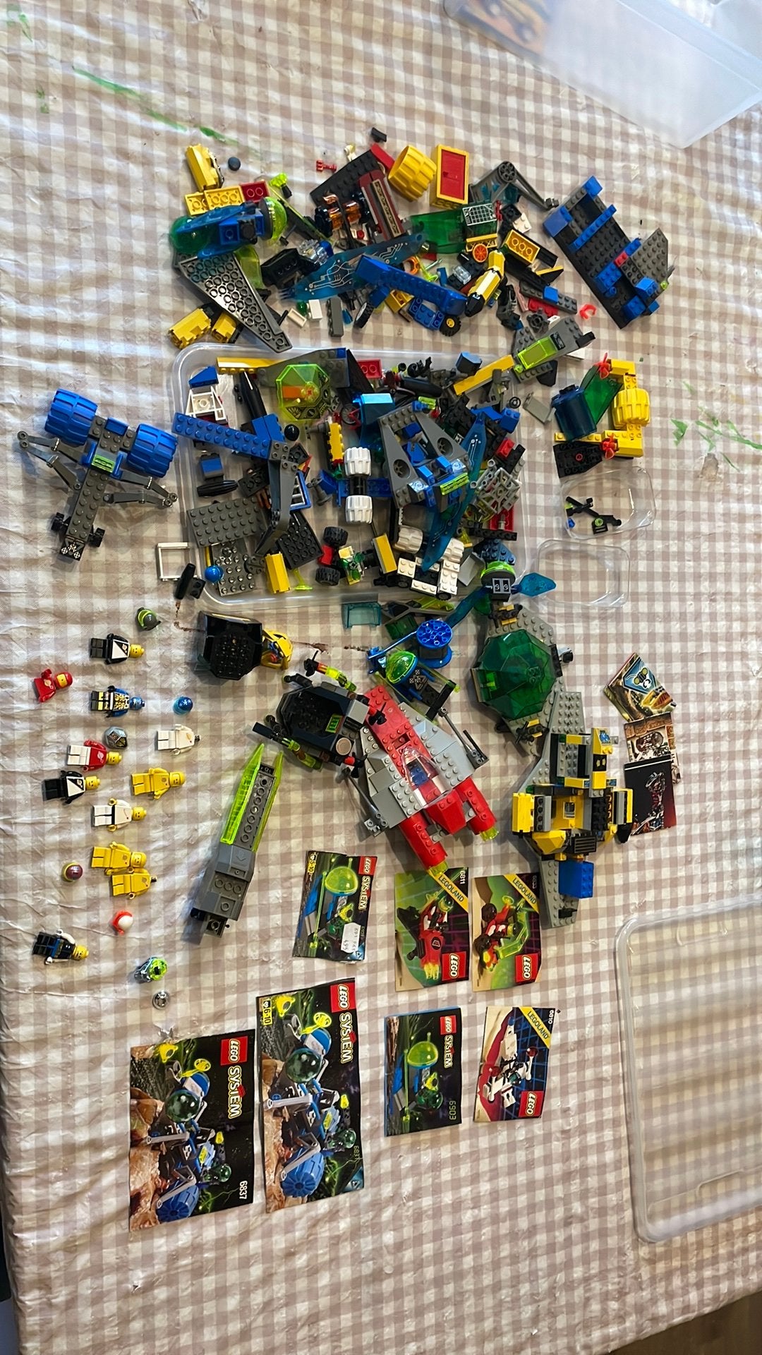 Partij LEGO Space met minifiguren en instructies, Ophalen, Gebruikt