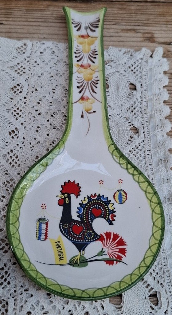 Portugese lepelbord / lepellegger, haan , lampions & bloemen, Overige typen, -, -, Ophalen of Verzenden