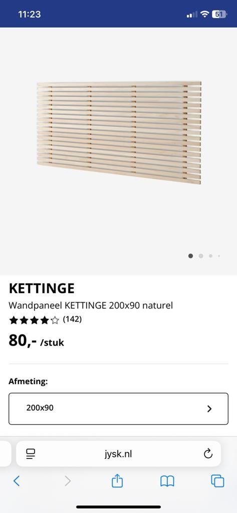 Kettinge wandpaneel 200x90, Ophalen, Zo goed als nieuw