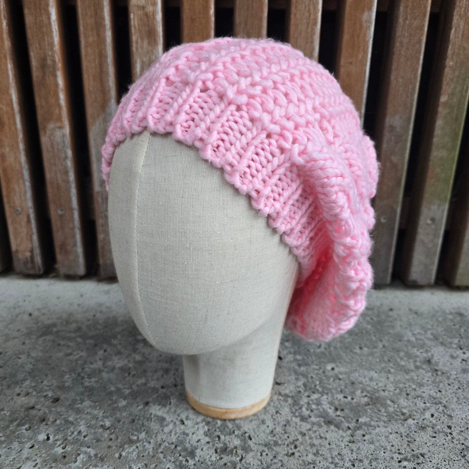 Baby roze gehaakte beanie, Etsy, Ophalen of Verzenden, Zo goed als nieuw, Muts