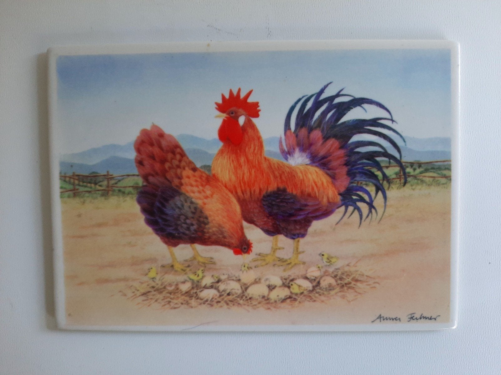 Villeroy & Boch VilboCard  kip & haan, Ophalen of Verzenden, 1980 tot heden, Ongelopen, Vogel