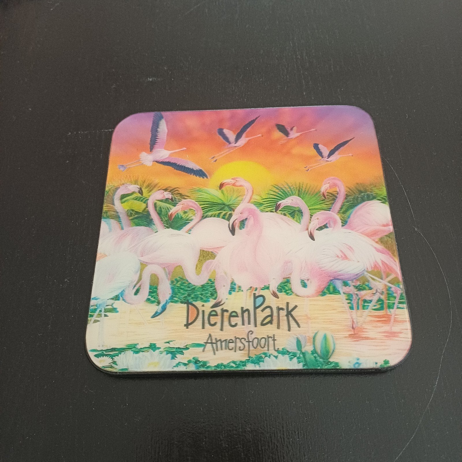 Onderzetter DierenPark Amersfoort Flamingo Lingo, Ophalen of Verzenden, Zo goed als nieuw, Glas of Kopje
