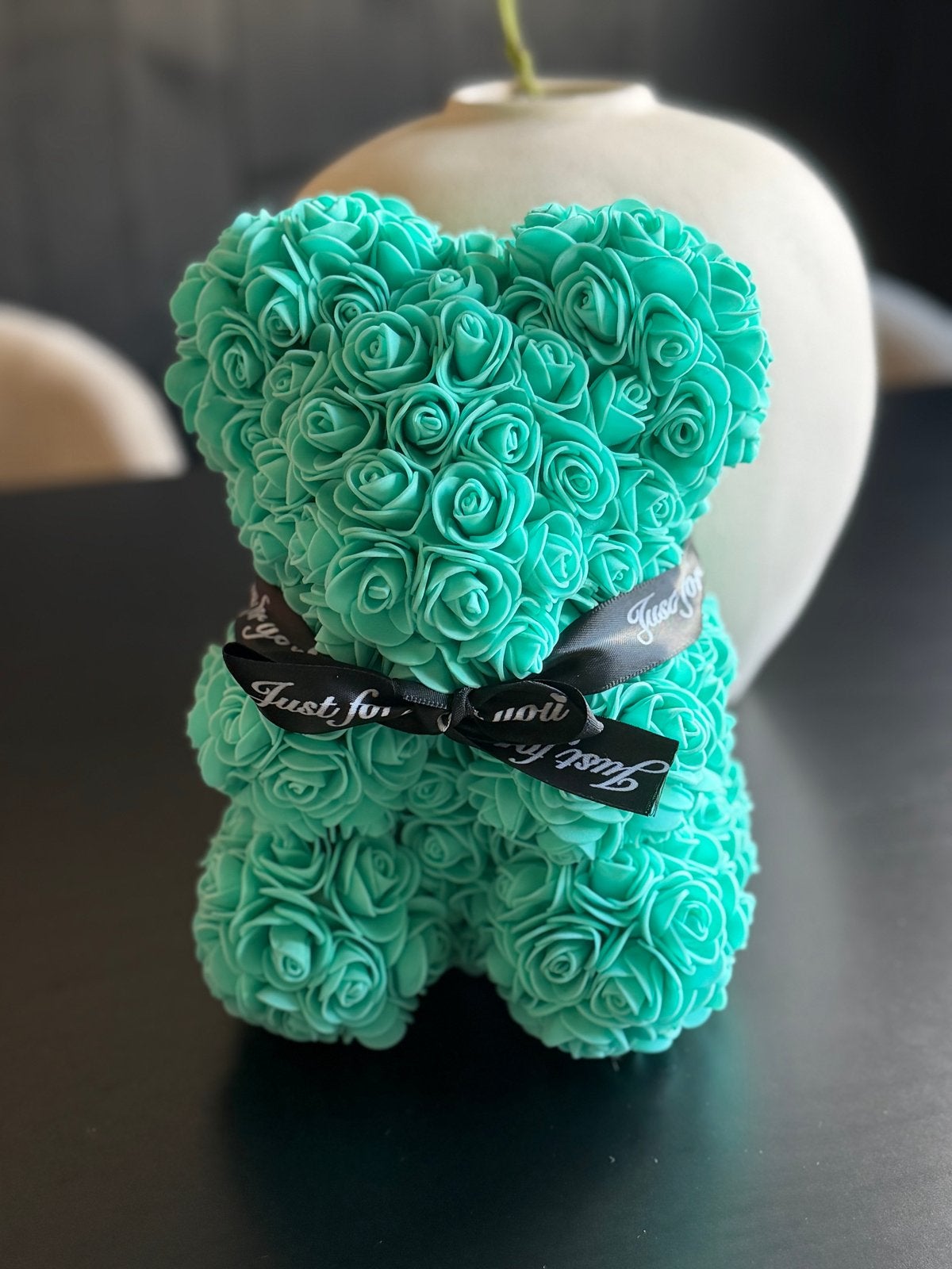Rozenbeer - Turquoise Rozen Teddybeer Cadeau, Ophalen of Verzenden, Nieuw