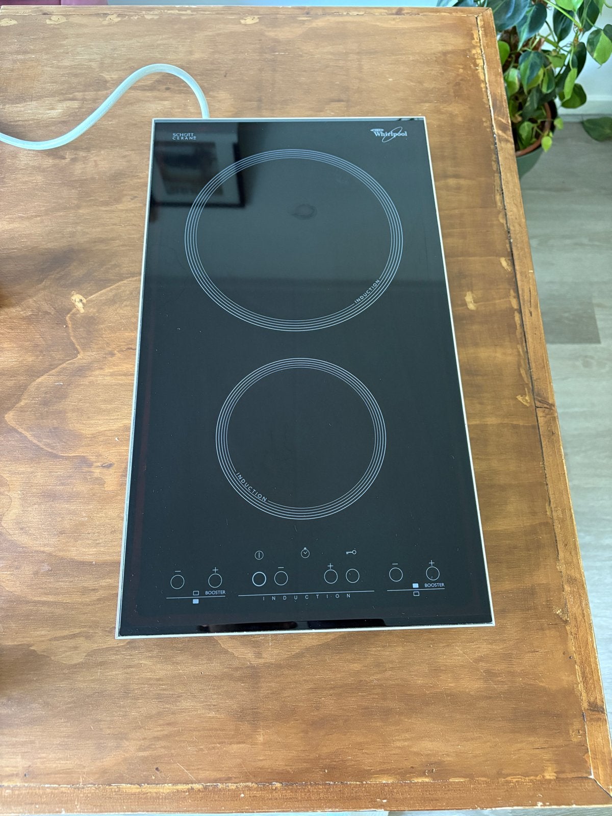 Whirlpool inductiekookplaat met 2 zones, Witgoed en Apparatuur, Ophalen, 3 kookzones of minder, Zo goed als nieuw, Inductie