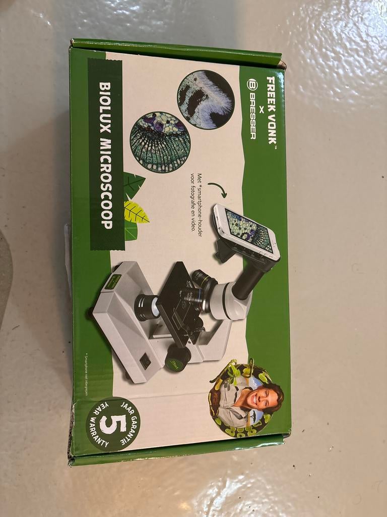 Bresser Biolux Microscoop Freek Vonk Editie met Smartphoneho, Ophalen, Zo goed als nieuw, 400x tot 1000x, Biologische microscoop