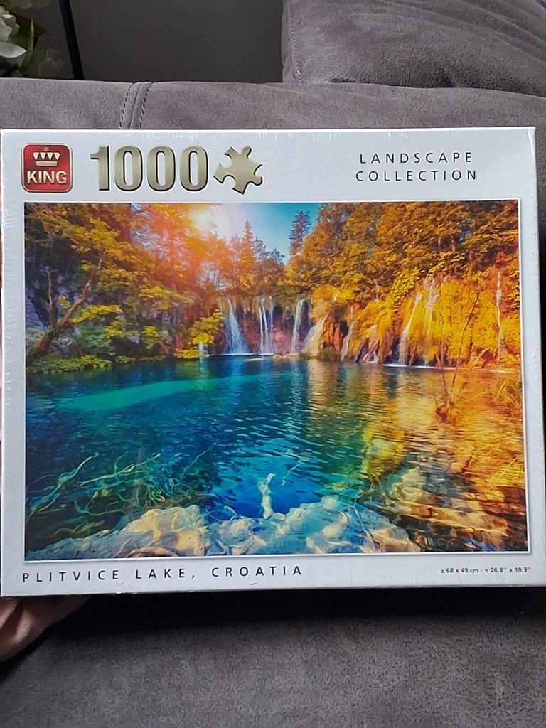 King Legpuzzel 1000 stukjes Plitvice Lake Kroatië, Ophalen of Verzenden, 500 t/m 1500 stukjes, Nieuw, Legpuzzel