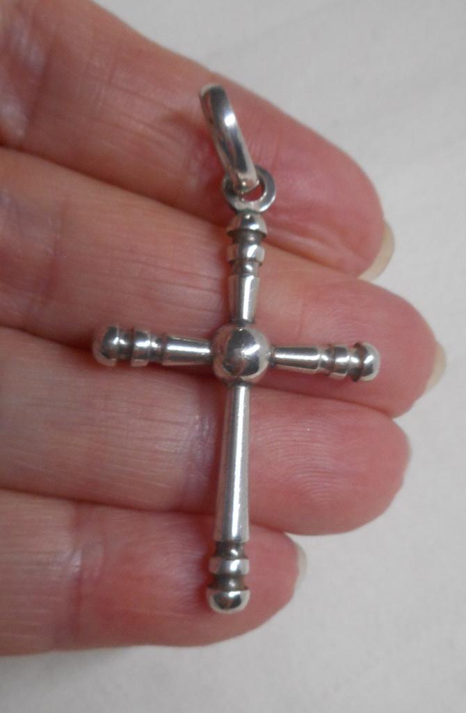 Zilveren mooie kruis hanger nr.2193, Verzenden, Zo goed als nieuw, Kruis of Symbool, Zilver