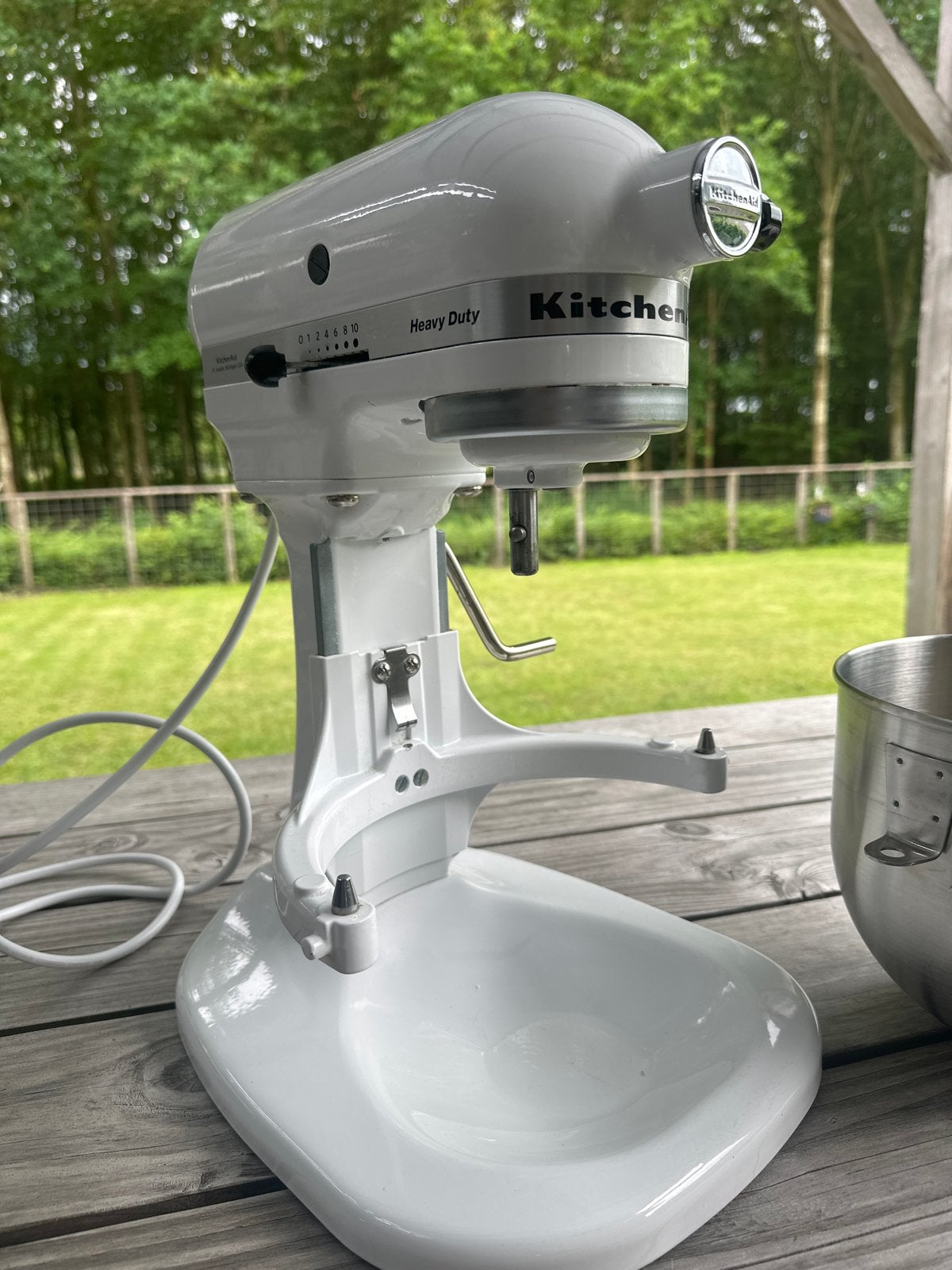 KitchenAid Heavy Duty Mixer met 4,8L mengkom, type 5KPM5, 4 liter of meer, Ophalen of Verzenden, Gebruikt, 3 snelheden of meer