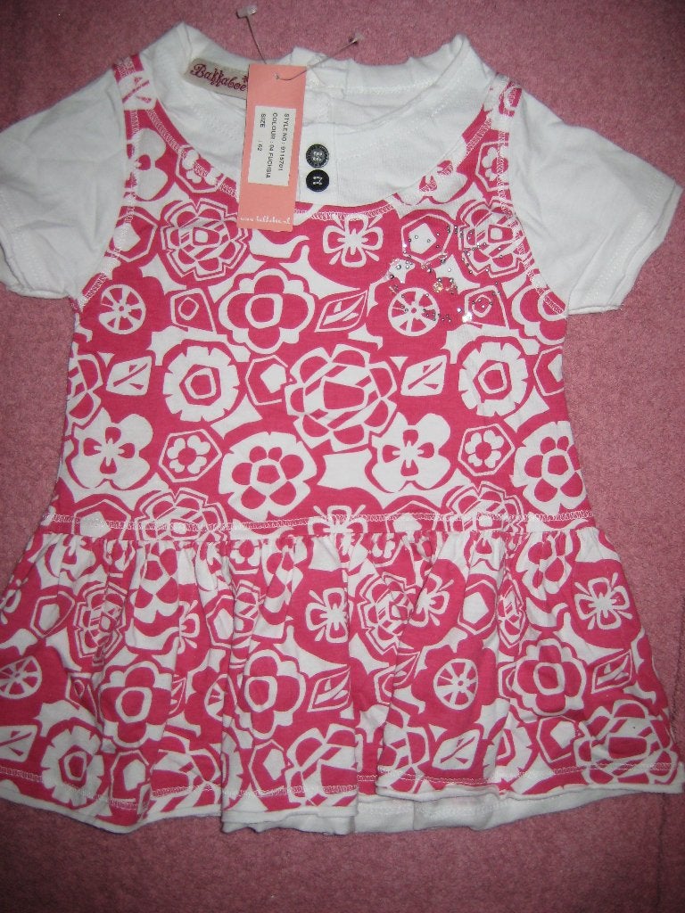 Nieuw jurkje, 62, Bakkaboe, roze/wit, Ophalen of Verzenden, Nieuw, Meisje, Jurkje of Rokje