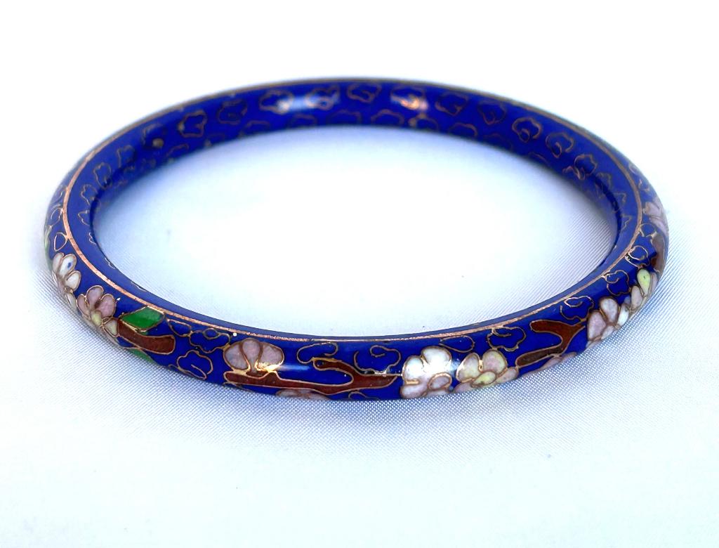 chinees emaille cloisonné koper armband koningsblauw, Ophalen of Verzenden, Zo goed als nieuw