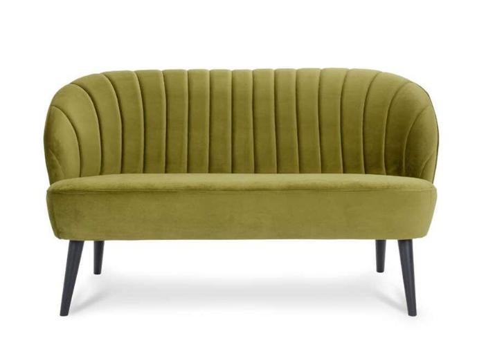 Bank Rimini - velvet - mosterdgroen 150 euro, Ophalen, Gebruikt, Tweepersoons, 75 tot 100 cm
