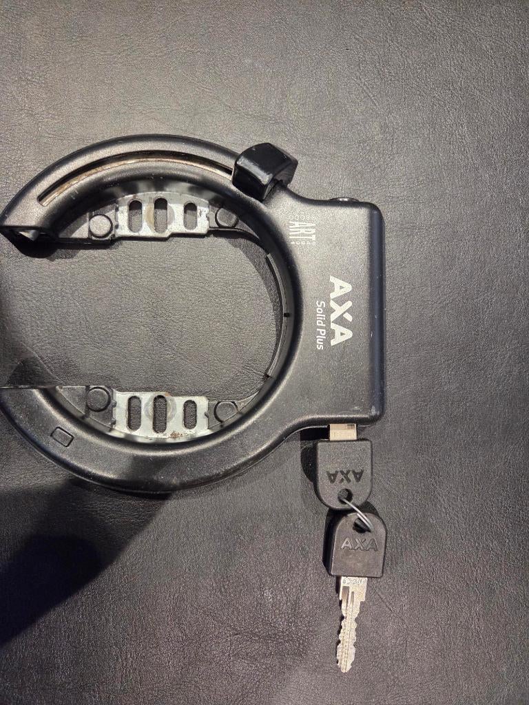 axa solid plus met plug in optie goedgekeurd fietsslot, Ophalen of Verzenden, Gebruikt, Ringslot